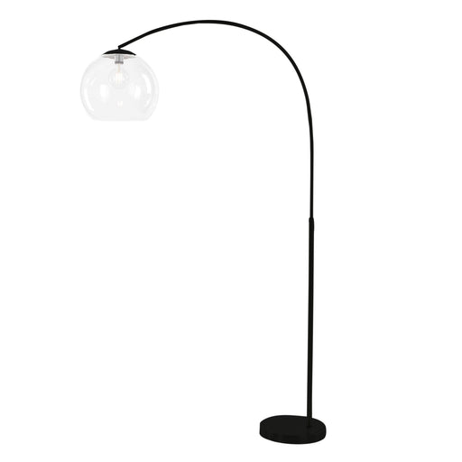 Oriel OVER - Large Stunning Matt Black Arched 1 Light Floor Lamp Featuring Clear Acrylic Shade