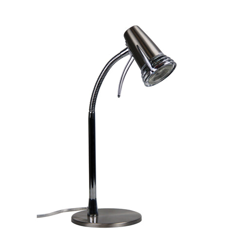 Oriel SCOOT - Modern Brushed Chrome 7W Cool White GU10 1 Light Desk Lamp With Adjustable Neck
