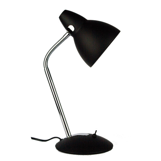 Oriel TRAX - Classic Black & Chrome 1 Light Adjustable Desk Lamp With Toggle Switch
