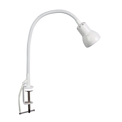Oriel SCOPE - Practical White Adjustable 1 Light Clamp Lamp