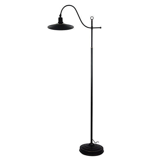 Oriel BOSTON - Part Traditional, Part Industrial Rubbed Bronze 1 Light Floor Lamp With Adjustable Shade
