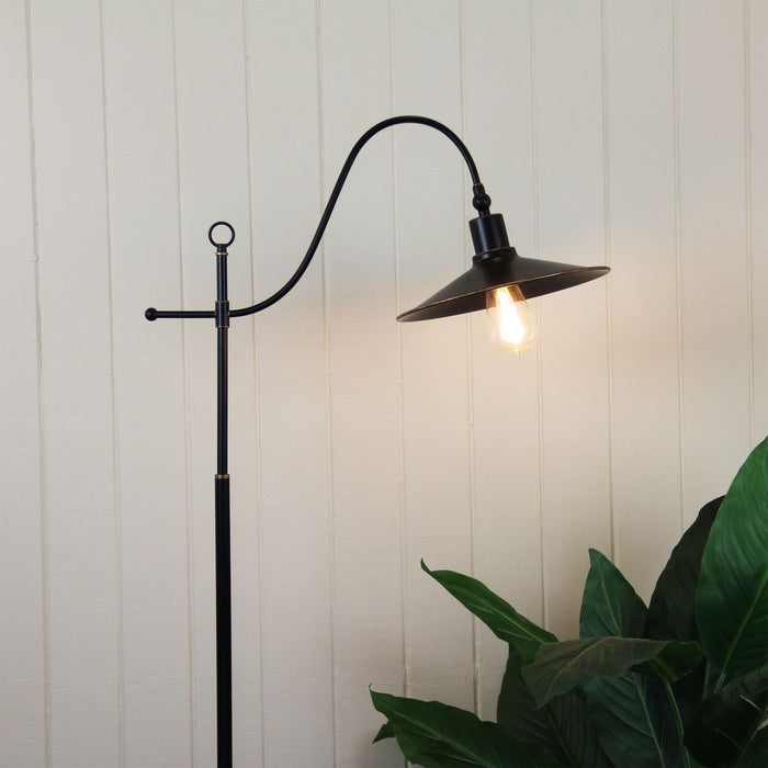 BOSTON - Part Traditional, Part Industrial Rubbed Bronze 1 Light Floor Lamp With Adjustable Shade