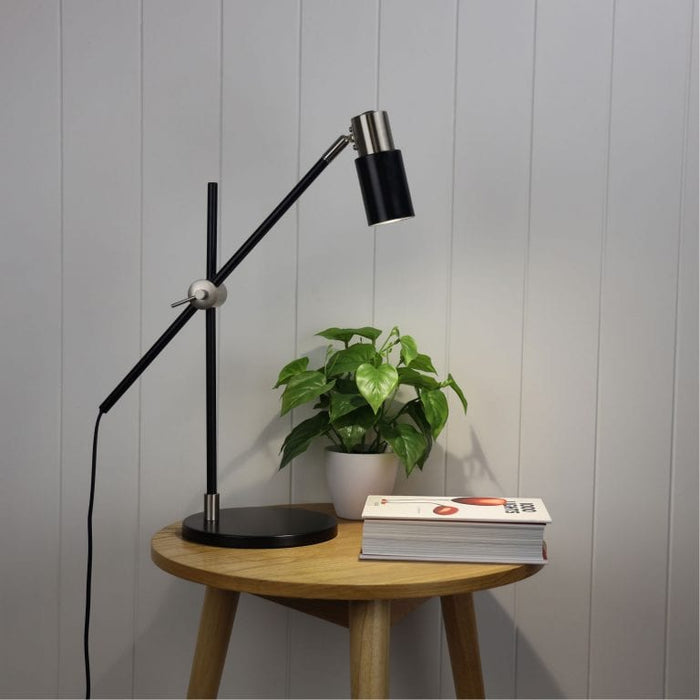 CHARLIE LED Desk Lamp (avail in Brushed Chrome & Satin Brass)
