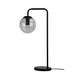 Oriel NEWTON - Modern Matt Black Table Lamp Featuring Clear Spherical Glass