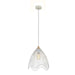 SPIAGGIA - Modern White Metal Shade 1 Light Pendant With Timber Top - 330mm CLA