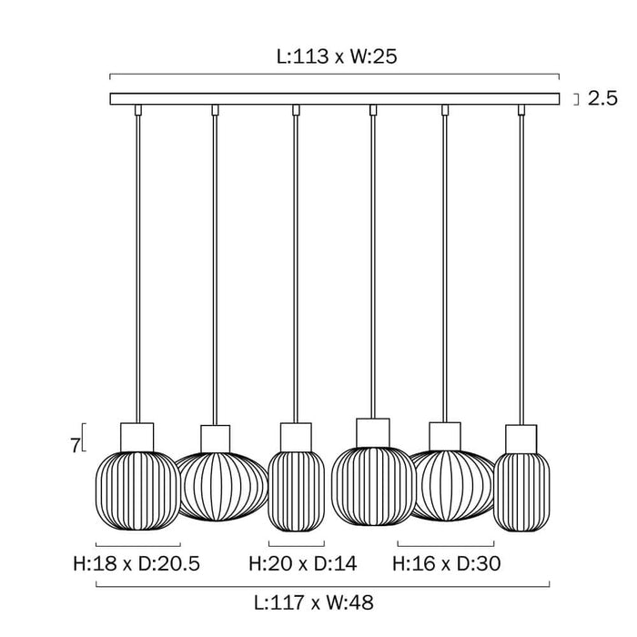 NORI 6 Lights Pendants