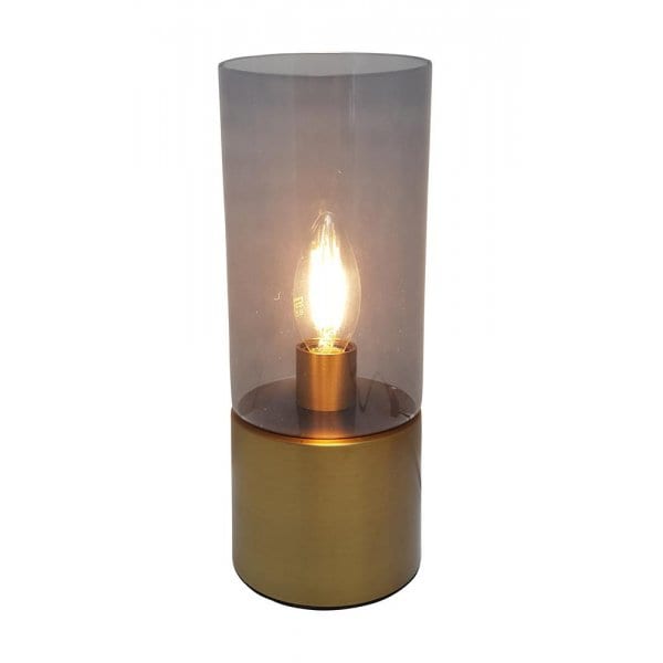 TL1816WB Glass Cylinder Touch Lamp with Warm Brass Metalware Toongabbie