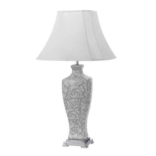 DONO large Grey floral Table Lamp-Telbix-DONO TL-40GRY