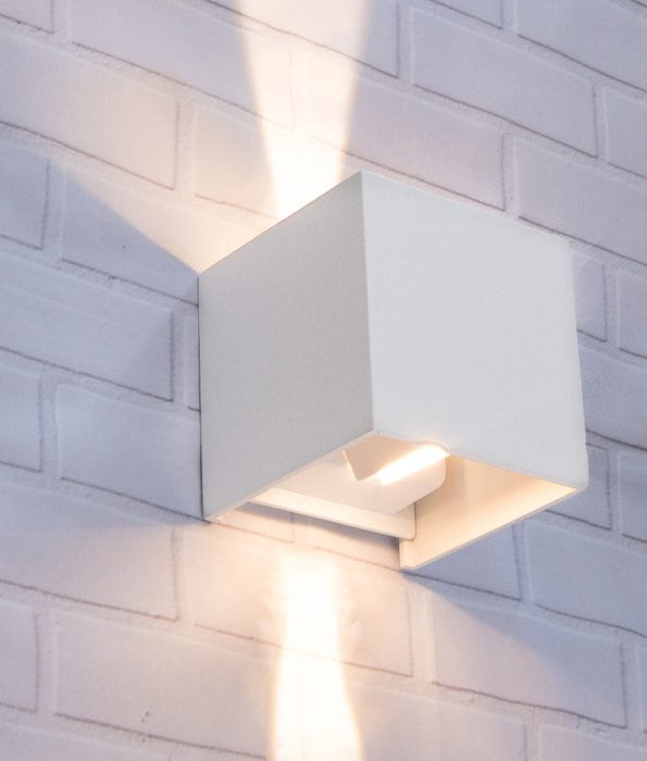 TOCA - Exterior Up / Down Wall Light - Modern Black Powder Coated Aluminium Square 6.8W Warm White - IP54