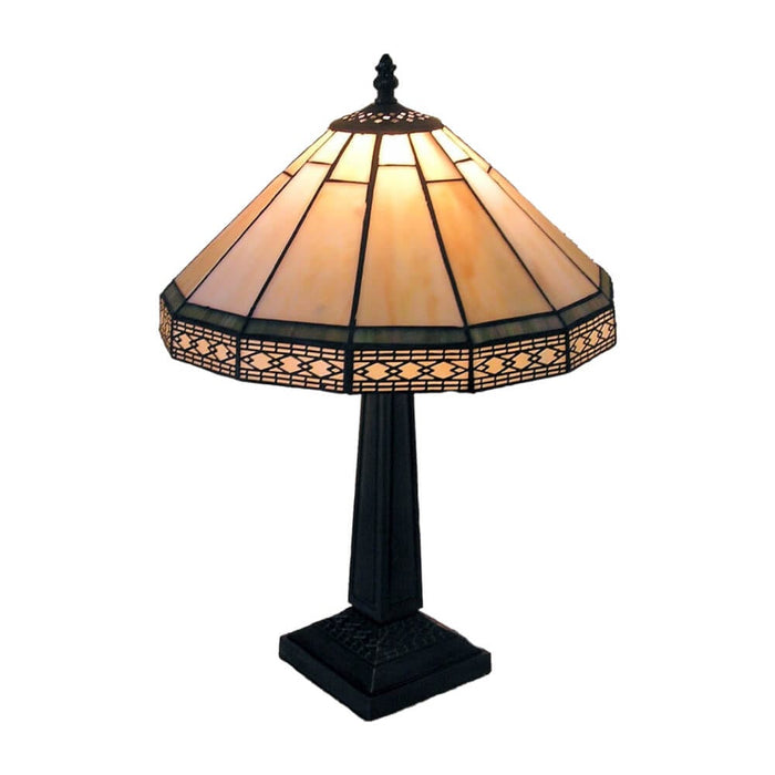 Toongabbie 13 Inch Bronze and Green Leadlight Table Lamp