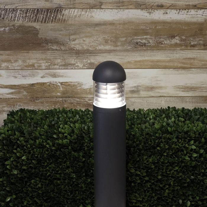 TERZO - GRAPHITE GREY Small 650mm High Exterior Bollard With Clear Lens - IP44