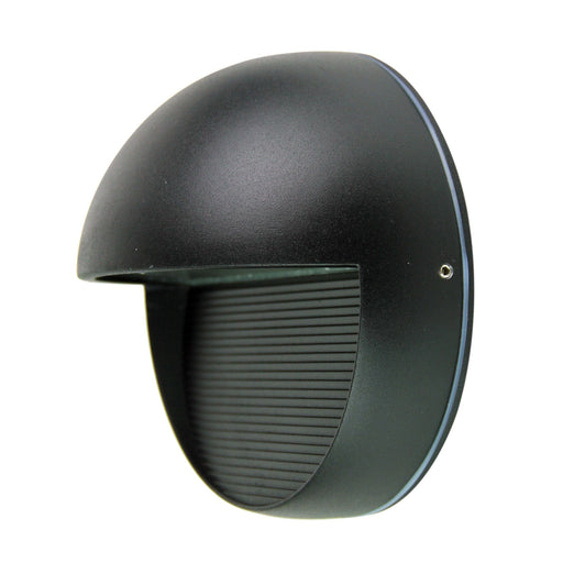 Oriel VARGO - Round Black Powder Coated Exterior 6W Cool White Surface Mounted Exterior Wall Light - IP54