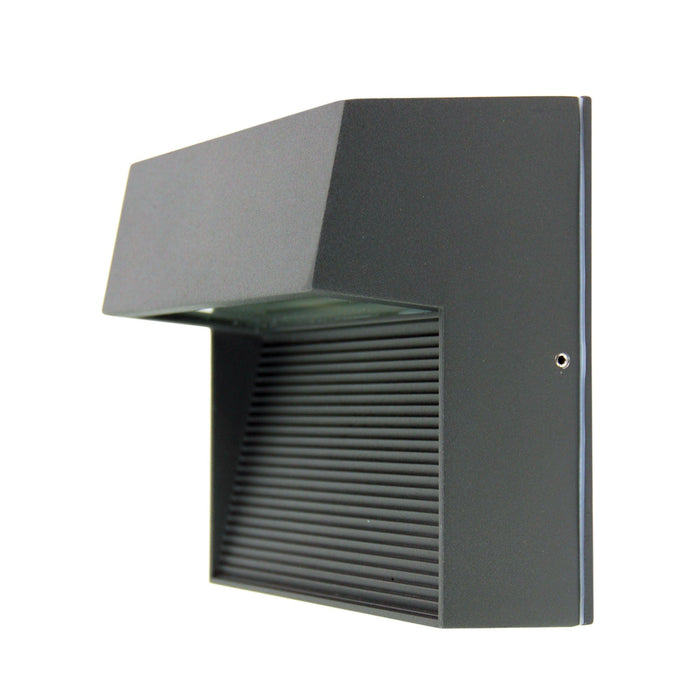 Oriel VARGO - GRAPHITE GREY Square Powder Coated Exterior 6W Cool White Surface Mounted Exterior Wall Light - IP54