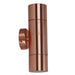 Oriel OXLEY - Modern Polished Solid Copper Tubular Up & Down GU10 Exterior Wall Bracket - IP65