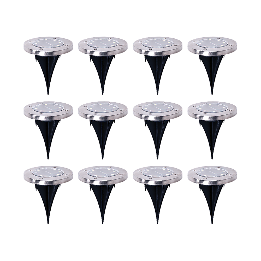 12x Solar Powered LED Buried Inground Recessed Light Garden Outdoor De