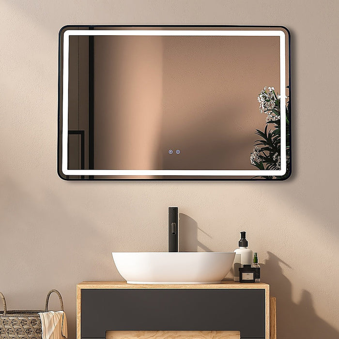 Rectangular Mirror LED Anti-Fog Illuminated Bathroom Living Room