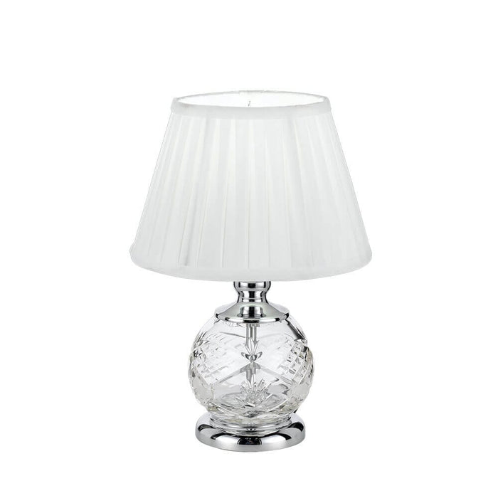 VIVIAN - Chrome And Clear Glass Table Lamp With White Shade-telbix VIVIAN TL-CHWH