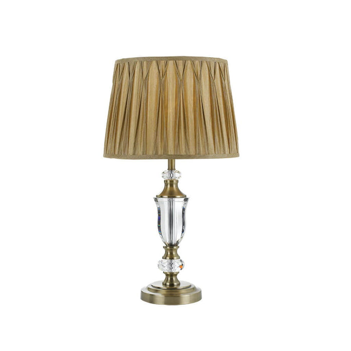 WILTON - Antique Brass Base 1 Light Table Lamp With Gold Shade-telbix WILTON TL-ABGD