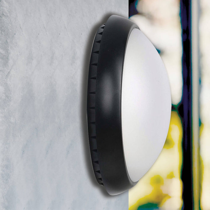 WYNN - Black Round Non Dimmable 8W LED Exterior Wall/Ceiling Light - 4000K - IP65