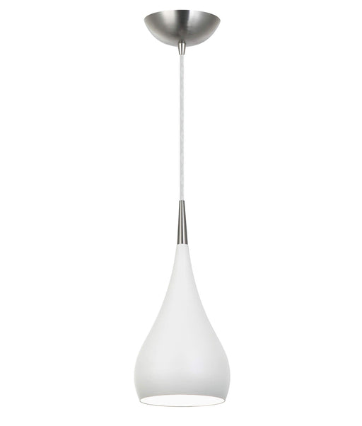 White pendant light with silver fitting
