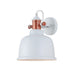 ALTA - Modern White Bell Shaped Interior Wall Light With Copper Highlights CLA