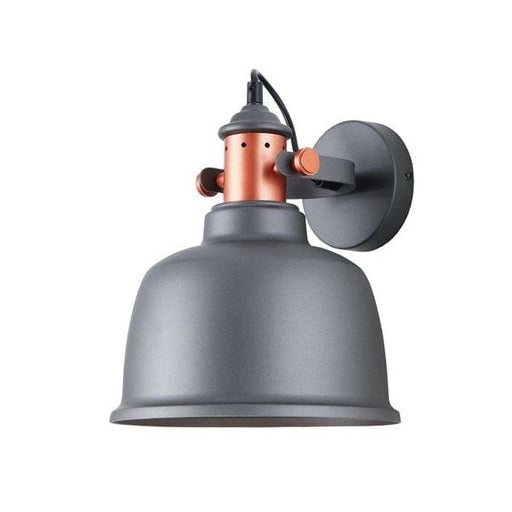 ALTA - Modern Grey Bell Shaped Interior Wall Light With Copper Highlights CLA