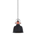 ALTA - Stunning Black Bell Shape 1 Light Pendant With Copper Highlights - 225mm CLA