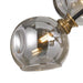ANNABEL - Large Stunning Black & Antique Brass 12 Light Pendant Featuring Smoked Glass Lens Telbix