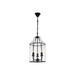 ARCADIA BLACK Traditional 3 Light Pendant with Clear Bevelled Glass - ARCA3PBLK Cougar