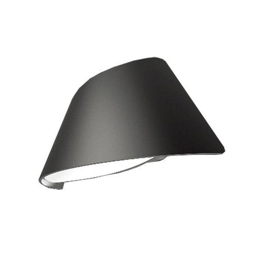 ATEN - Modern Black Die Cast Aluminium Curved 9W Warm White LED Exterior Wall Light - IP65 CLA