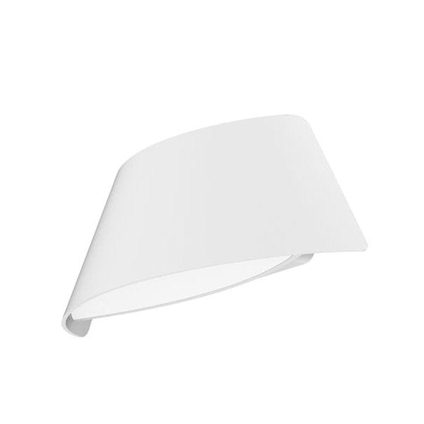 ATEN - Modern White Die Cast Aluminium Curved 9W Warm White LED Exterior Wall Light - IP65 CLA