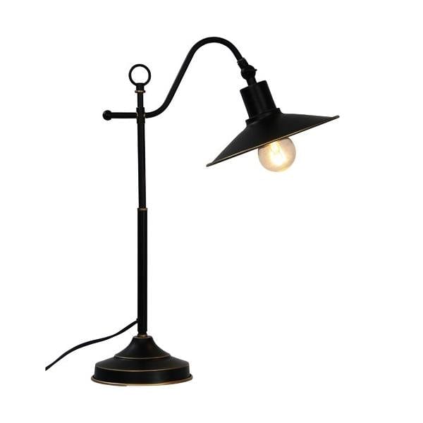 BOSTON - Modern Rubbed Bronze Table Lamp Featuring Gold Highlights & Adjustable Head Oriel