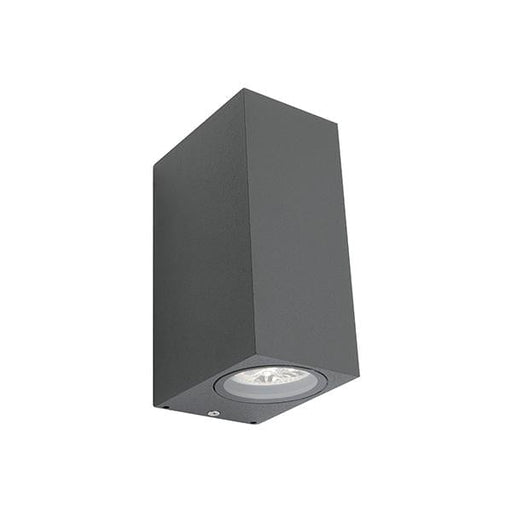 BRUGGE - Modern Charcoal Rectangular 2 Light Up & Down Exterior Wall Light (No Globes Included) - IP44 Cougar
