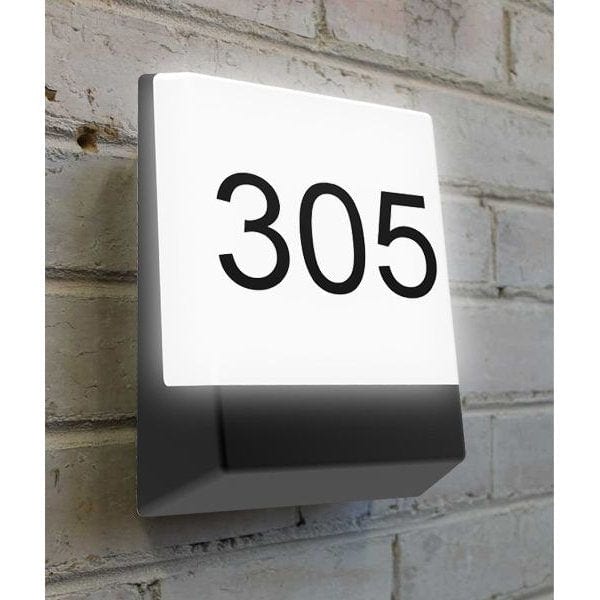 BULK Black Rectangular 12W Warm White LED Exterior Wall Light Including Door Plate - IP65 CLA