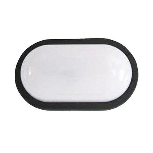 BULK Large Black Oval 20W Natural White LED Exterior Wall/Ceiling Light With Optional Cage Inlcuded - IP65 CLA