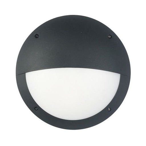 ULK Round Black Polycarb 12W Cool White LED Exterior Eyelid Wall Light - IP66 CLA