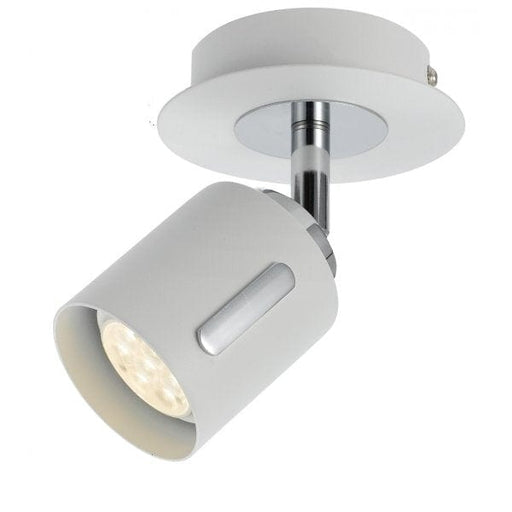 BURTON - Modern 1 Light White/Chrome 240 Volt 6W Warm White LED Spot Light Telbix