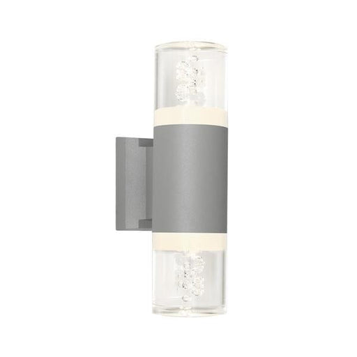 CALGARY - Modern Silver 2 x 3W Warm White Decorative Exterior Up/Down Light - IP54 Cougar