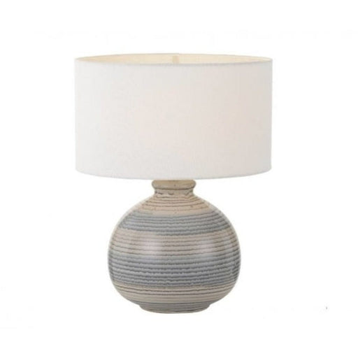 CAREY - Contemporary Blue Base 1 Light Table Lamp With White Shade Telbix