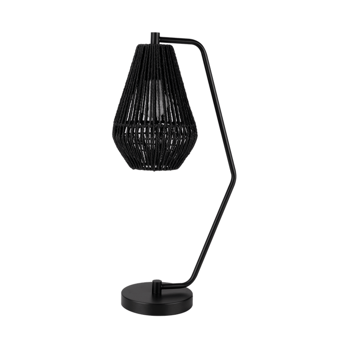 Domus CARTER: Modern Desk Lamp with Black Metalware and Paper Rope Shade  (avail in Black & Natural)