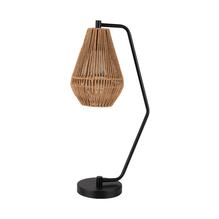 CARTER: Modern Desk Lamp with Black Metalware and Paper Rope Shade  (avail in Black & Natural)