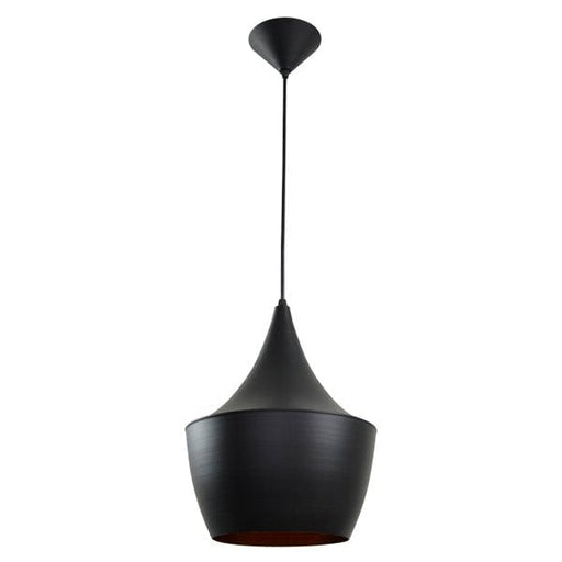 CAVIAR Modern Black Angled Bell Shaped 1 Light Pendant With Gold Interior CLA