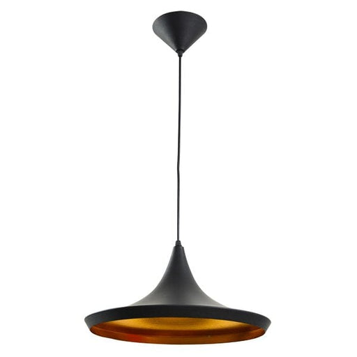 CAVIAR Modern Black Mexican Style 1 Light Pendant With Gold Interior CLA