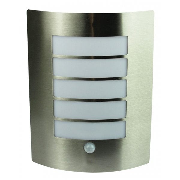 CHEETA - Modern Stainless Steel Exterior Mask Wall Light With Motion Sensor - IP44 Oriel