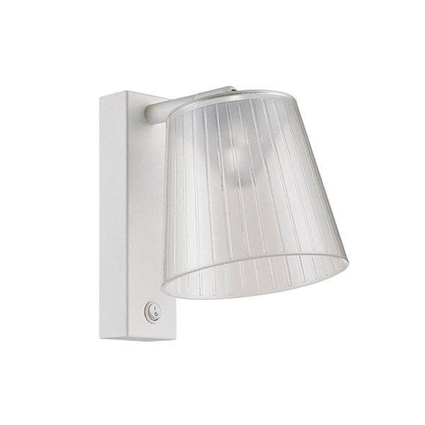 CHESTER Elegant White Interior 6W Natural White Interior Wall Bracket Featuring Clear PS Shade & Built In Switch CLA