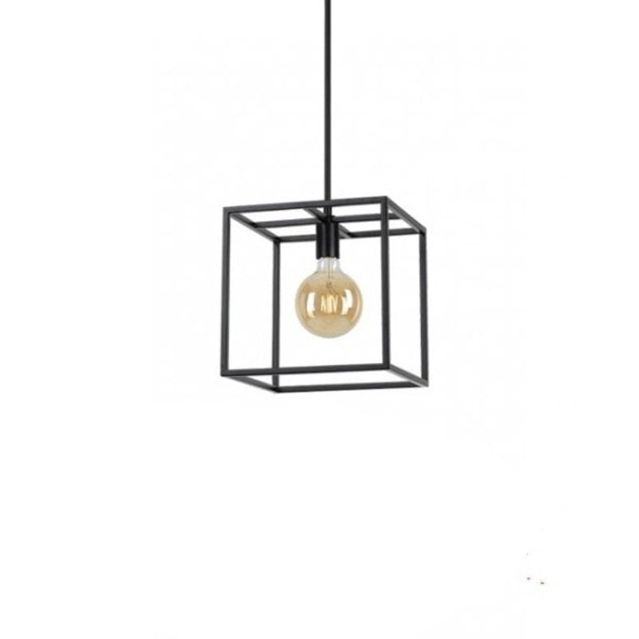 COLLINS - Modern Black Square Frame Only (No Glass) 1 Light Pendant Telbix