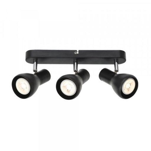 CURTIS - Modern Plain Black 3 Light Adjustable GU10 Interior Spot Light Telbix