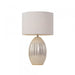 DARLA - Elegant White Pearl Base 1 Light Table Lamp Featuring White Shade Telbix