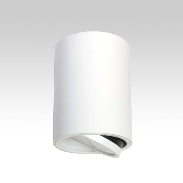 DARO - White Round Cylindrical 12W Cool White Surface Mounted Adjustable Down Light Telbix