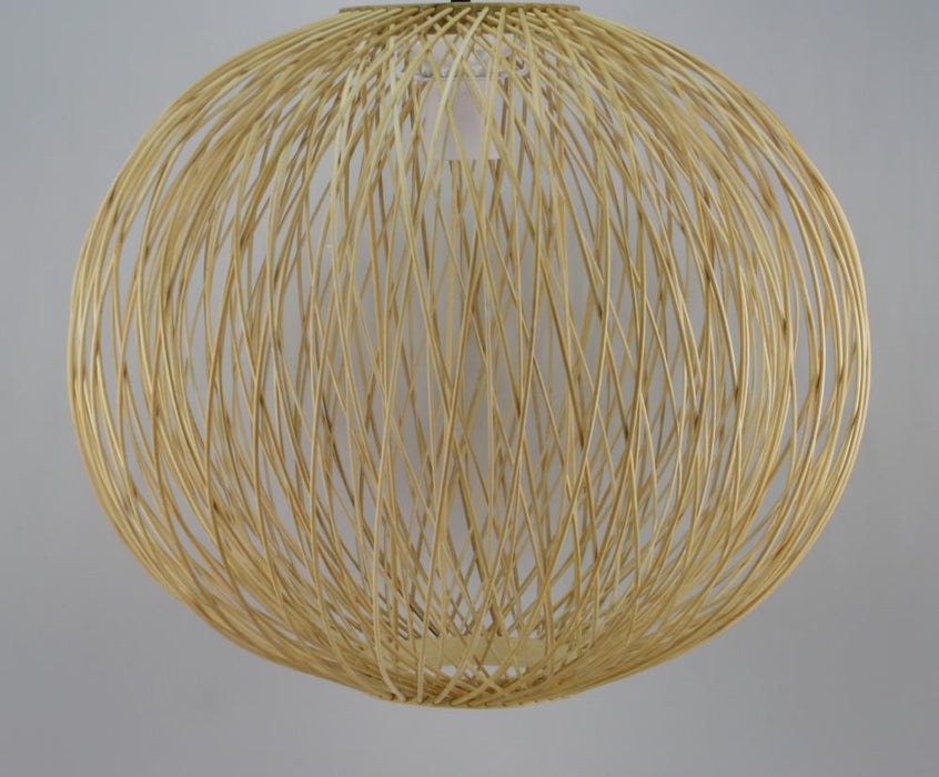 DIY - Large Modern Natural Coloured Cane Ball 1 Light DIY Ceiling Fixture